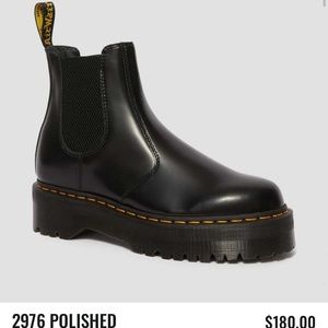 DR MARTENS 2976 BLACK SMOOTH PLATFORM CHELSEA BOOT